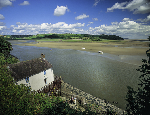 Dylan Thomas Boathouse in Laugharne, one of the historic sites and houses in Wales