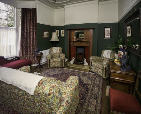 The parlour of Dylan Thomas birthplace in Swansea, Wales
