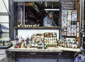 The Fire of Mount Etna, Antico Souvenir shop near the summit. This is where shop keeper, Enrico, offered samples of various olive oils.