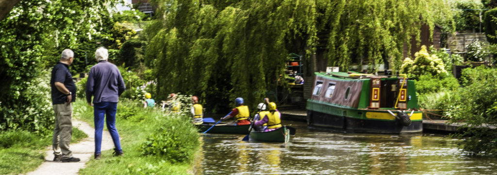 Canoeing on the Macclesfield Canal, Cheshire Ring Canals, Cheshire, UK
