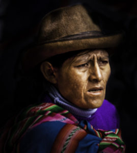 Peruvian hill people in Cusco, Peru