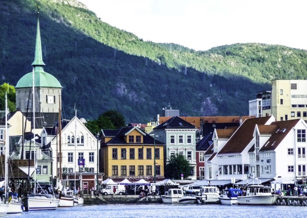 Bergen is gateway to the fjords of Norway, Historic Bergen harbor, Bergen, Norway