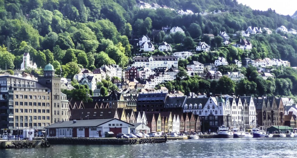 Bergen: Gateway to Norway's fjordsBergen,Norway, Coastline is dotted with islands and fjords, fjords, NorwayBergen is gateway to the fjords of Norway, Historic Bergen harbor, Bergen, Norwa