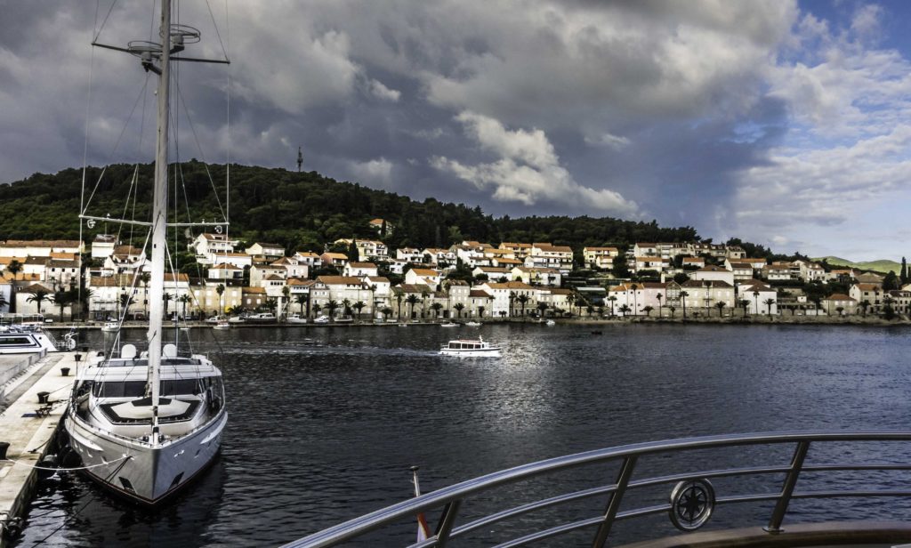 Departing Korcula Harbor, Korcula Island, Dalmatian Islands, Aegean Sea, Croatia, Katerina Lines cruise, Croatia Islands Cruise