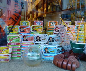 A window of sardines at the family owned artisanal Conserveira de Lisboa (since 1930), An Appetite for Lisbon, Portugal