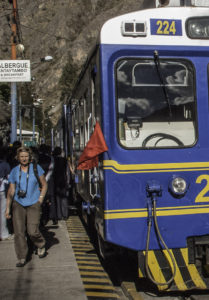 Peru Rail at Ollantaytambo Station, On the Road to Machu Picchu, Cusco region, Peru