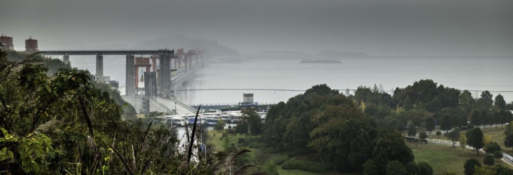 Three Gorges Dam on the Yangtze River at Xiling Gorge, Three Gorges Cruise, Chongqing, China