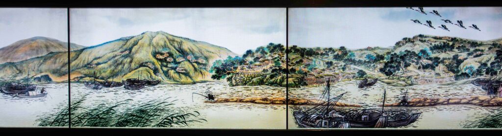 Historic painting, White Crane ridge museum, Fuling, China, Three Gorges Yangtze River Cruise 