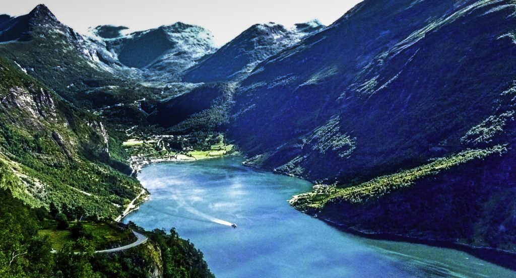 Hurtigruten Midnatsol cruise, Geiranger fjord, Norway