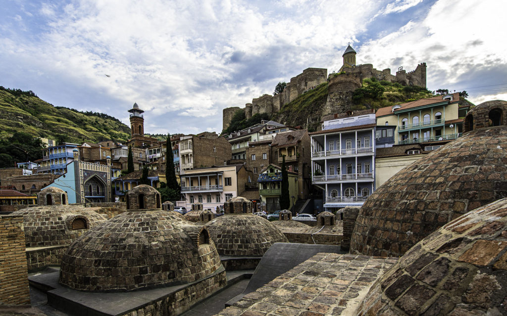 Chreli Baths and the tower of the Jamah Mosque, T'bilisi, Republic of Georgia