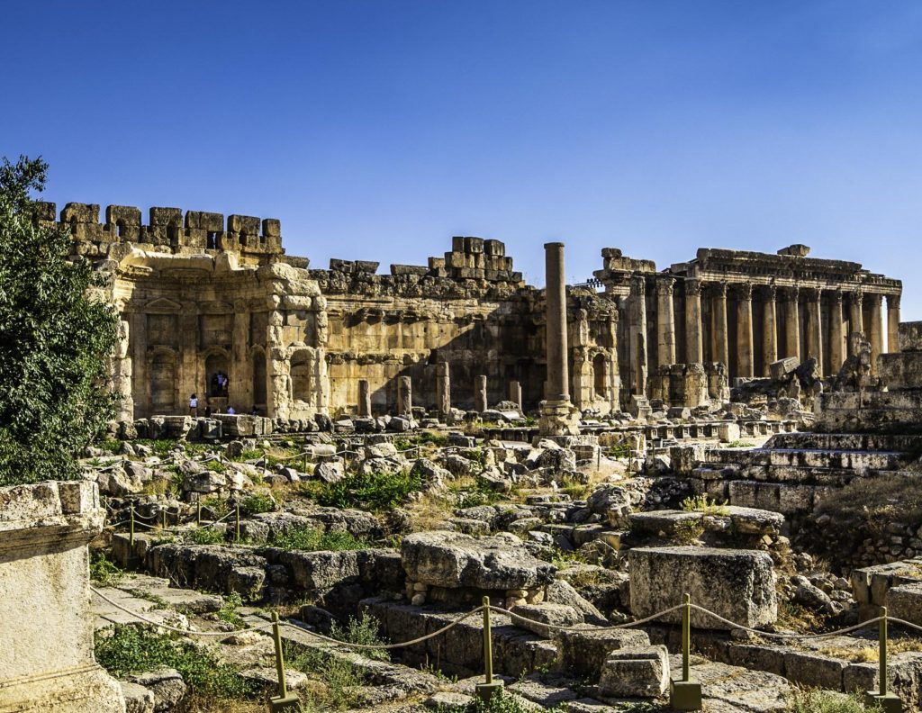 The great courtyard of the Baalbek complex, Bekaa Valley, Lebanon