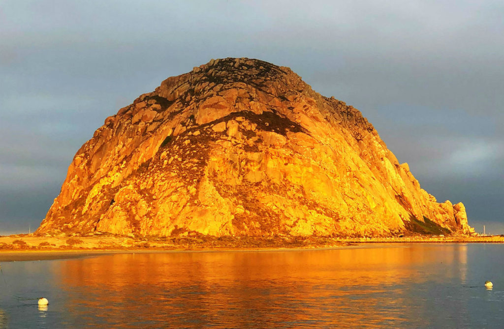 Moro Rock at sunrise from Anderson Inn, Moro Bay, California
