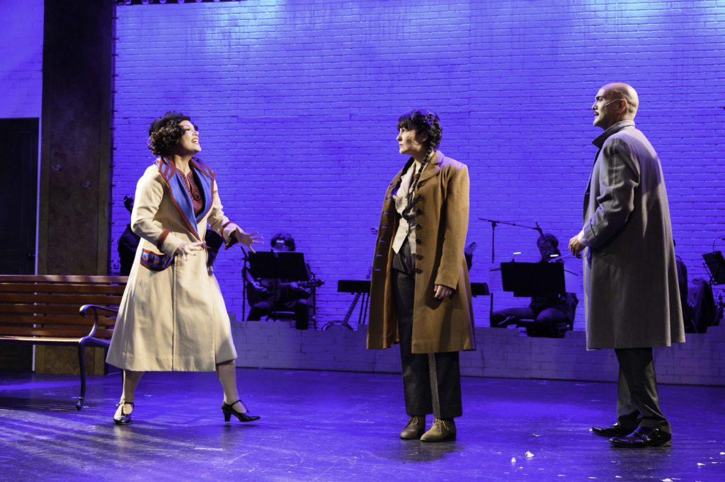 Mother Rose pushing her wall flower daughter Louise in "Gypsy" the play now at Alcazar Theater, San Francisco, California