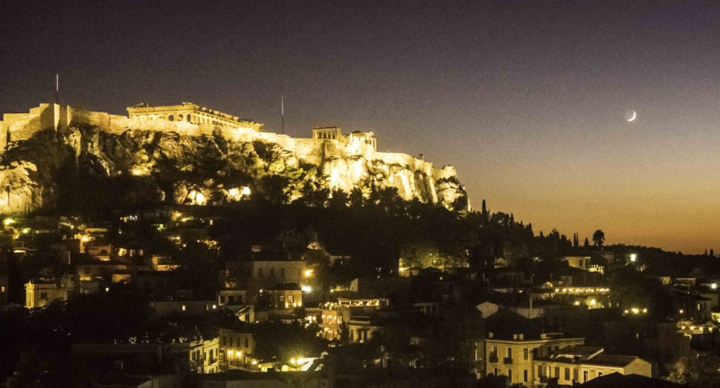 Sunset over the Acropolis, Athens, Greece