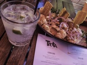 The restaurant "Tanta", Gin and Tonic and ceviche, Chicago, Illinois 