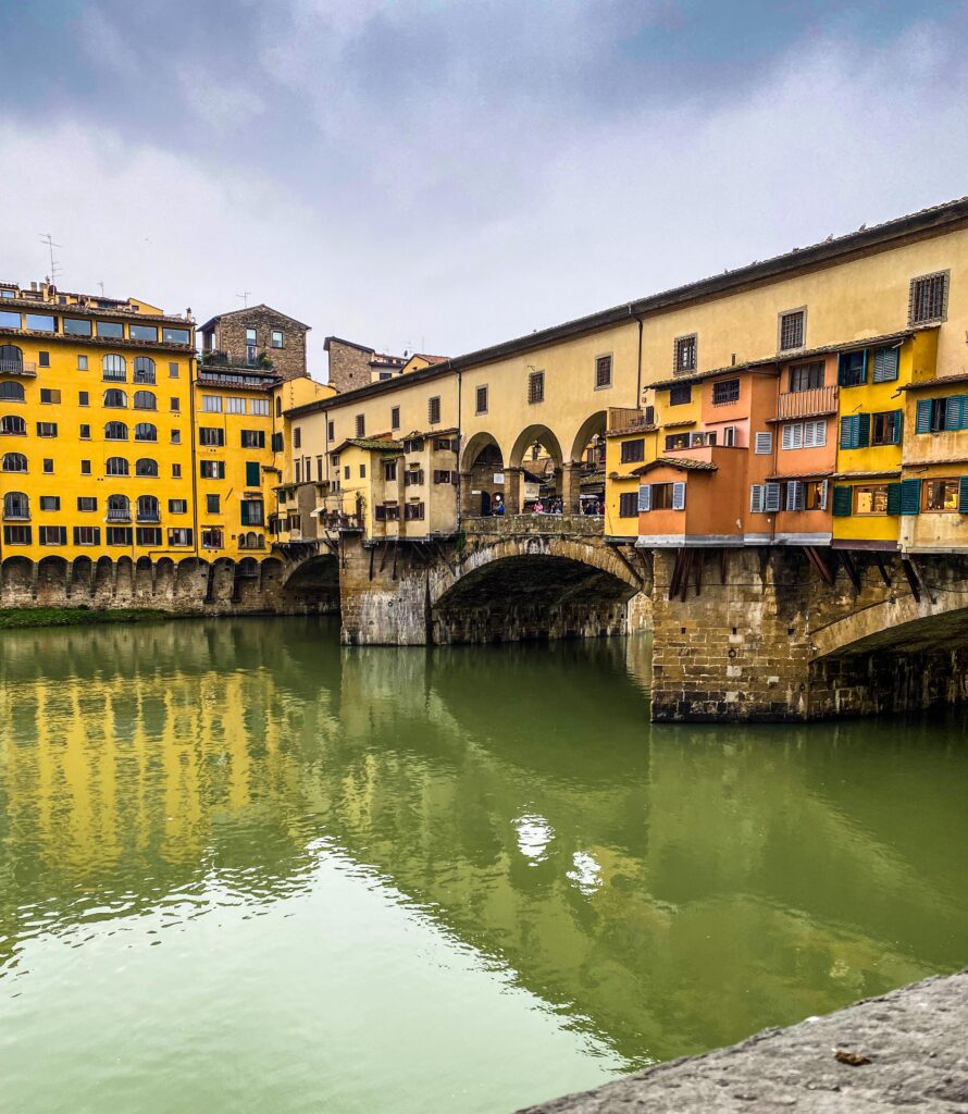 The River Arno and Ponte Vecchio bridge, Florence, Italy