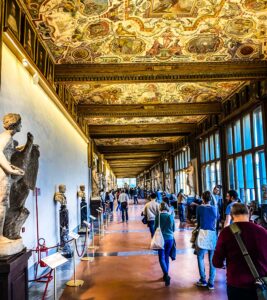 Roman and Greek sculpture gallery, the Uffizi, Florence, Italy