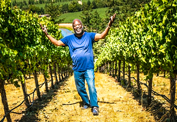 Thomas T. Thomas in his vineyard