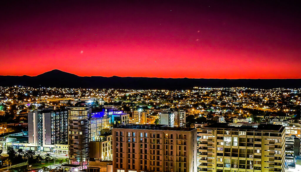 Sunset from the top of the Independence Memorial Museum, Windhoek, Namibia