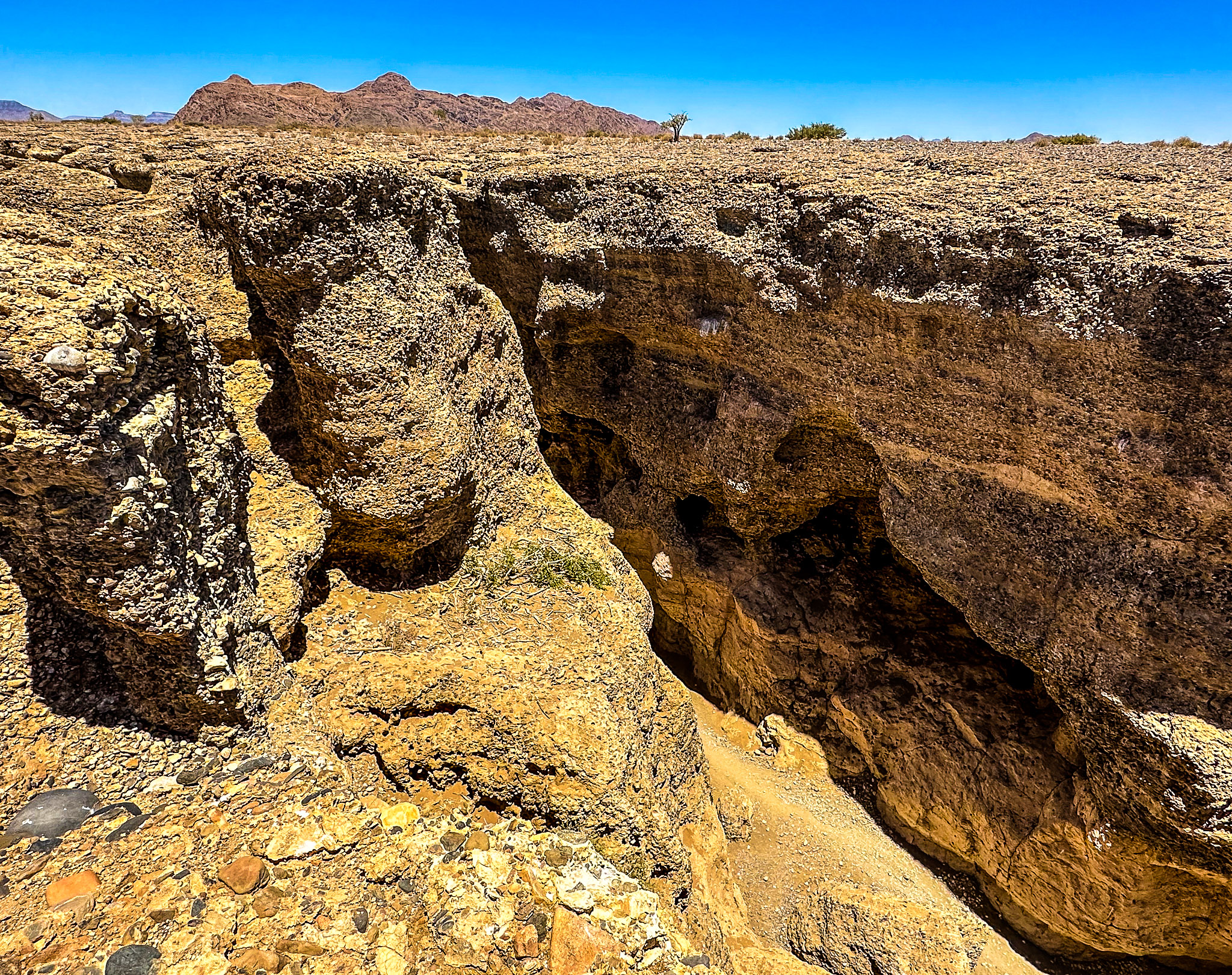 Sesriem canyon, the only cool hideout in Sossusvlei, Namibia
