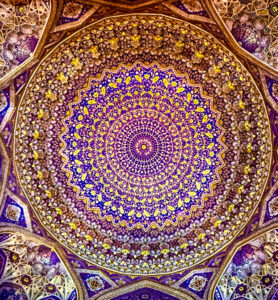 Golden-Mosque-Ceiling, Bukhara, Uzbeckistan