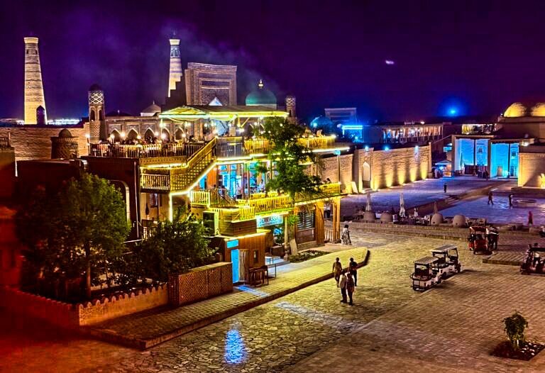 Rooftop Dinner in Khiva, Uzbekistan