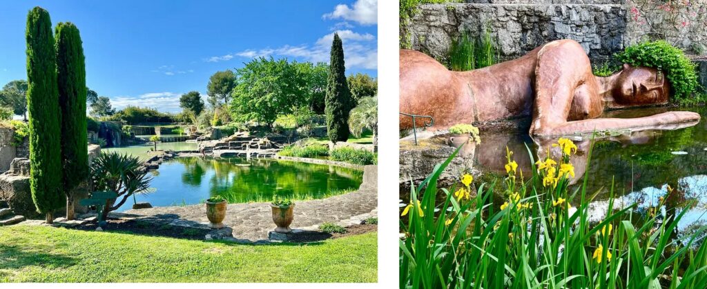 Le Jardin de Saint Adrien and the monumental sculpture of Philia, the Greek goddess of friendship, France