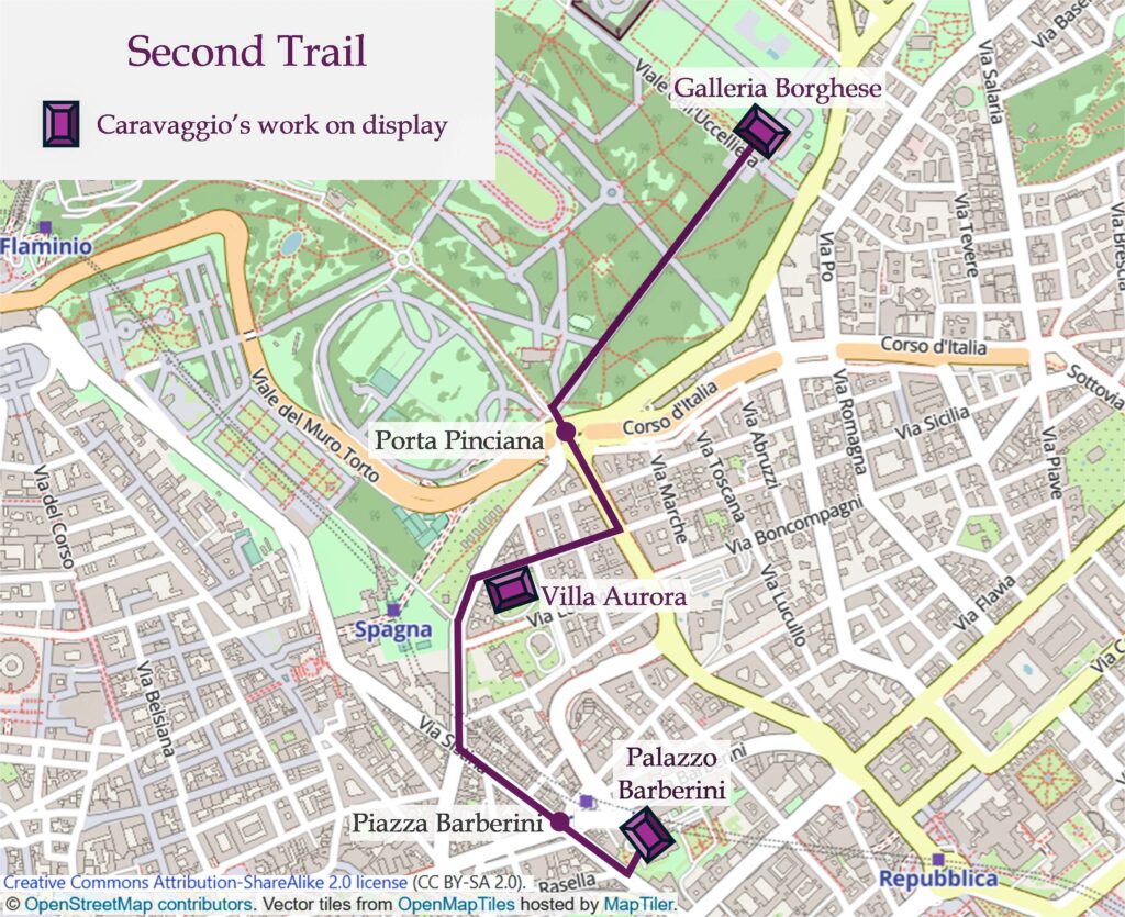 Caravaggio Trail, Rome, Italy